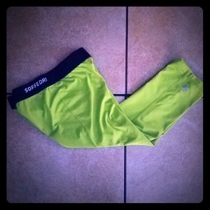 Soffe Neon Green Girls Cropped Atheltic Leggings